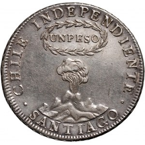 Chile, 1 peso 1817, Santiago, Y nad kolumną