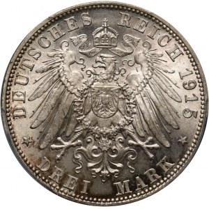 Germany, Saxe-Meiningen, Georg II, 3 Mark 1915