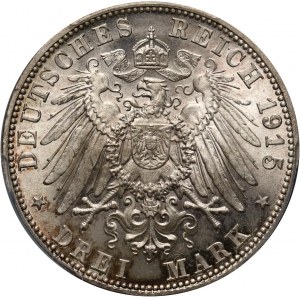 Niemcy, Saksonia-Meiningen, Jerzy II, 3 marki pośmiertne 1915