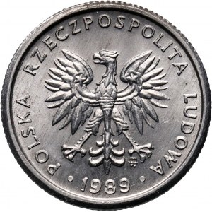 PRL, 1 złoty 1989, PRÓBA, aluminium