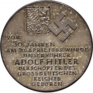 Niemcy, III Rzesza, medal z 1939 roku, 50. rocznica urodzin Adolfa Hitlera, Berlin
