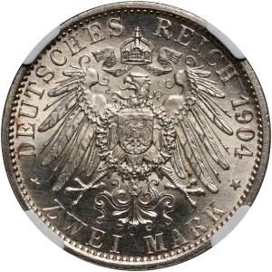 Germany, Mecklenburg-Schwerin, Friedrich Franz IV, 2 Mark 1904 A, Berlin, Wedding to Alexandra