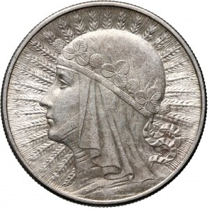 II RP, 10 złotych 1932, Londyn, Głowa kobiety