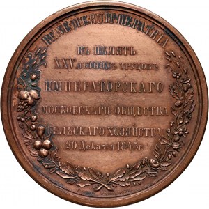 Russia, Nicholas I, medal from 1845, 25th anniversary of the Imperial Moscow Agricultural Society