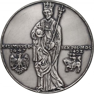 PRL, Seria królewska PTAiN, medal, Kazimierz Jagiellończyk, SREBRO