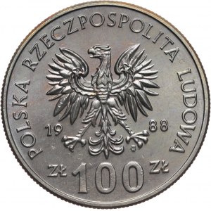 PRL, 100 złotych 1988, 70. Rocznica Powstania Wielkopolskiego, PRÓBA, miedzionikiel