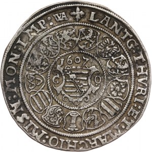 Niemcy, Saksonia-Coburg-Eisenach, Jan Kazimierz i Jan Ernest, talar 1607 WA, Coburg