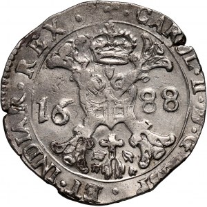 Spanish Netherlands, Flanders, Charles II, 1/2 Patagon 1688, Brugge