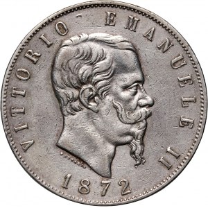 Italy, Vittorio Emanuele II, 5 Lire 1872 R, Rome