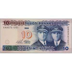 Litwa, 10 litu 1993, seria KAA