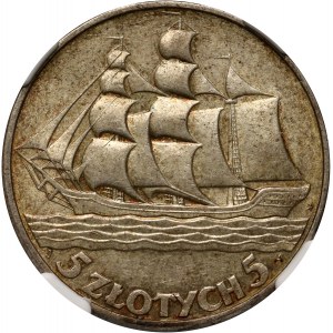 II RP, 5 złotych 1936, Warszawa, Żaglowiec