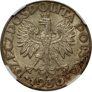 II RP, 5 złotych 1936, Warszawa, Żaglowiec