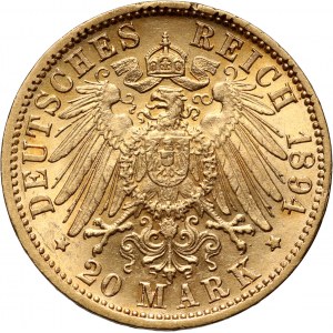 Germany, Baden, Friedrich I, 20 Mark 1894 G, Karlsruhe
