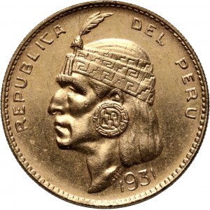 Peru, 50 Soles 1931, Indian head