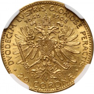 Austria, Franz Joseph I, 20 Corona 1908, Vienna