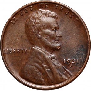 Stany Zjednoczone Ameryki, cent 1931 S, San Francisco, Lincoln
