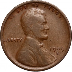 Stany Zjednoczone Ameryki, cent 1909 S VDB, San Francisco, Lincoln