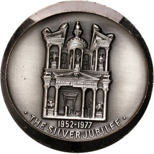 Jordania, Husajn I, medal z 1977 roku wybity z okazji 25-lecie panowania