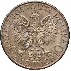 II RP, 10 złotych 1932, Warszawa, Głowa kobiety