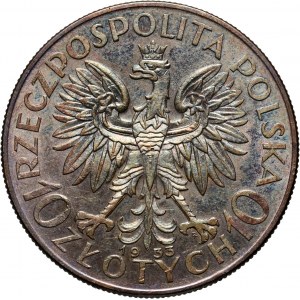 II RP, 10 złotych 1933, Warszawa, Głowa kobiety