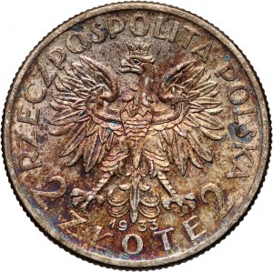 II RP, 2 złote 1933, Warszawa, Głowa kobiety