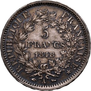 Francja, 5 franków 1848 A, Paryż