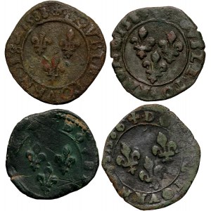 Henryk III Walezy, zestaw 4 miedzianych monet