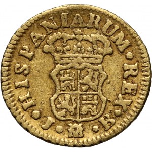 Hiszpania, Ferdynand VI, 1/2 escudo 1757 M-JB, Madryt