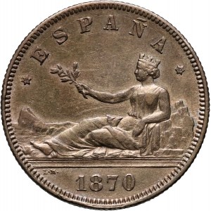 Spain, 2 Pesetas 1870 (18-73)