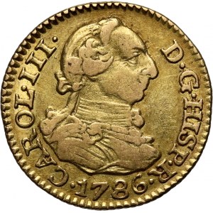 Spain, Charles III, 1/2 Escudo 1786 M-DV, Madrid