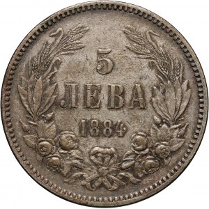 Bulgaria, Alexander of Battenberg, 5 Leva 1884