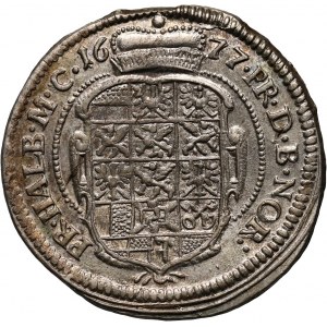 Germany, Brandenburg-Ansbach, Johann Friedrich, 1/6 Thaler 1677, Schwabach