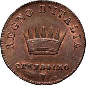 Italy, Kingdom of Napoleon I, Centesimo 1808 V, Venezia