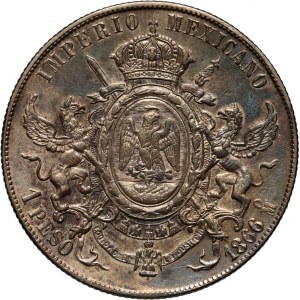 Mexico, Maximilian, Peso 1866 Mo, Mexico City