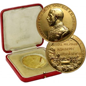 Great Britain, George V, Award medal in gold of the Royal Military Academy in Woolwich