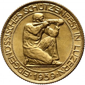 Szwajcaria, 100 franków 1939, Zawody strzeleckie w Lucernie