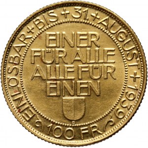 Switzerland, 100 Francs 1939, Lucerne Shooting Competition