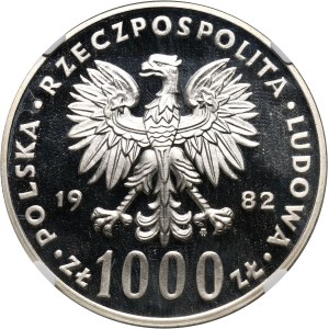 PRL, 1000 złotych 1982, Jan Paweł II, PRÓBA, srebro