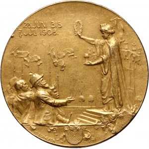 Austria, Franz Joseph I, Gold Medal 1908, VI Austrian shooting competition in Vienna - 60 years of Francis Joseph's reign.