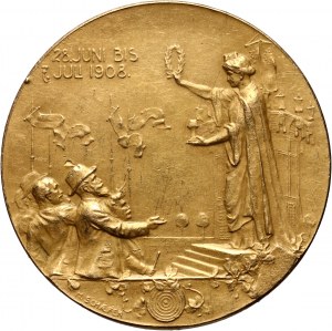 Austria, Franz Joseph I, Gold Medal 1908, VI Austrian shooting competition in Vienna - 60 years of Francis Joseph's reign.