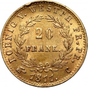 Niemcy, Westfalia, Hieronim Napoleon, 20 franków 1811 C