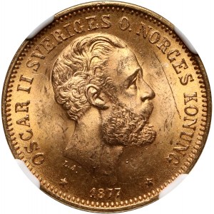 Sweden, Oscar II, 20 Corona 1877 EB