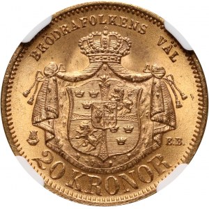 Szwecja, Oskar II, 20 koron 1877 EB
