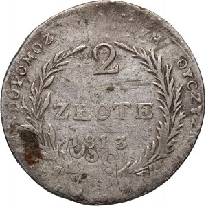 Oblężenie Zamościa, 2 złote 1813, Zamość, podwójnie wybite