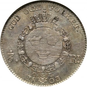 Sweden, Gustav IV Adolf, 1/6 Riksdaler 1803 OL, Stockholm