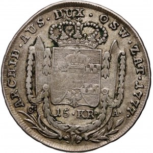 Księstwo Oświęcimsko-Zatorskie, Maria Teresa, 15 krajcarów 1777, Wiedeń