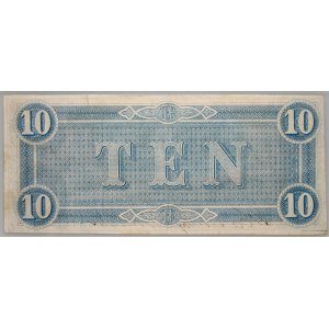 Skonfederowane Stany Ameryki, 10 dolarów 17.02.1864, seria B