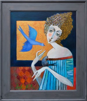 Jan Bonawentura Ostrowski, Dziewczyna i błękitny ptak, 2020