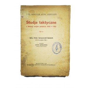 [STUDIA TAKTYCZNE tom IV] Studia taktyczne z historii wojen polskich 1918-1921, tom IV Bój pod Wołkowyskiem 23-24 września 1920 RZADKIE!r.