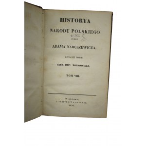 NARUSZEWICZ Adam - Historya narodu polskiego, tom VIII, Lipsk 1836